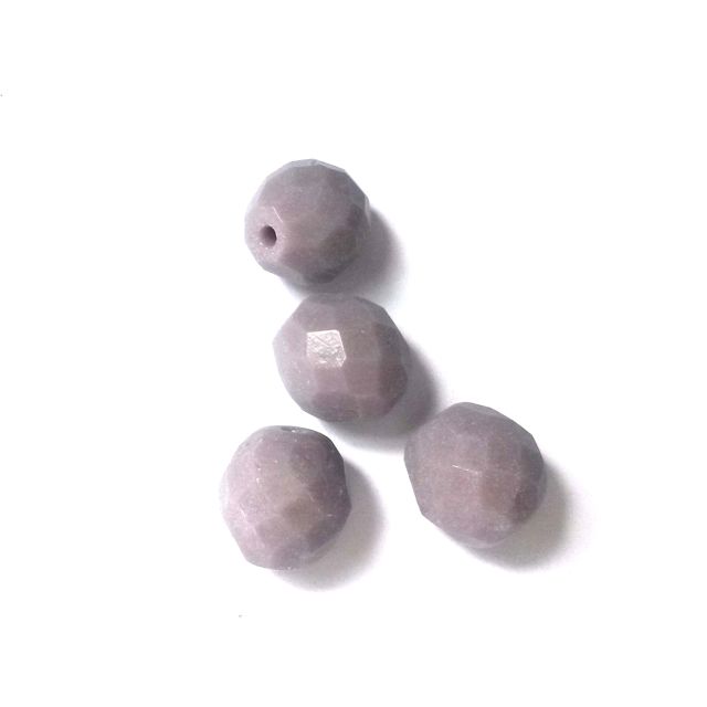 10mm Opaque Dusty Lilac Czech Fire Polished Bead
