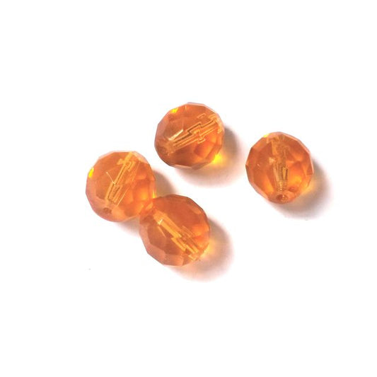 10mm Transparent Topaz Czech Fire Polished Bead