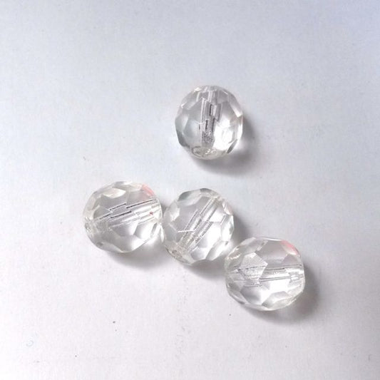 10mm Transparent Clear Czech Fire Polished Bead