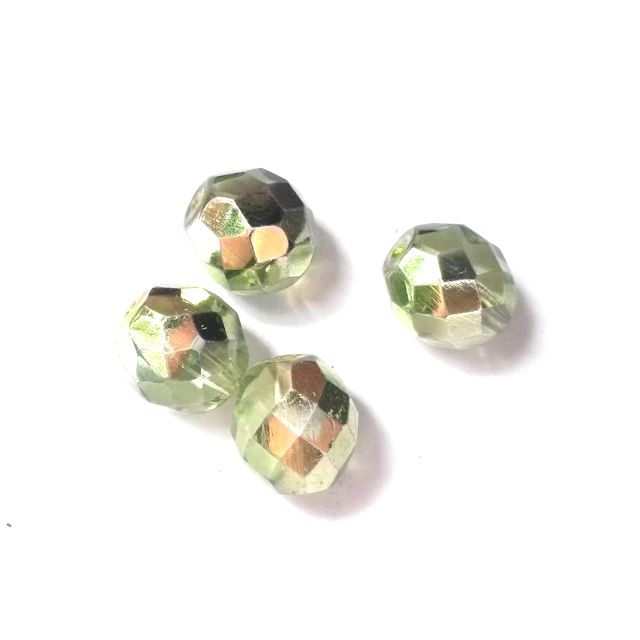 10mm Olive Green Apollo Czech Fire Polished Bead