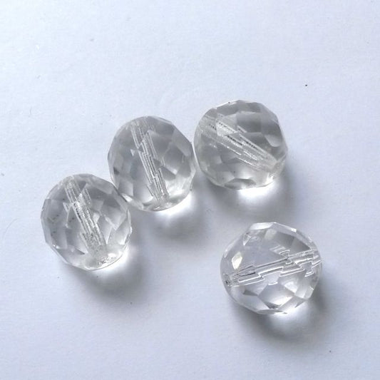 12mm Transparent Clear Czech Fire Polished Bead