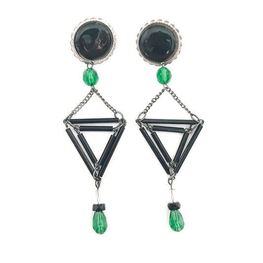 DIY Kit Earring Deco Emerald Pryamid