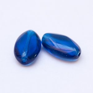 Flat Diamond 18x12mm Turquoise Transparent Czech Glass Bead
