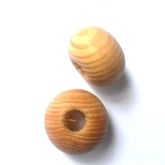 1970s Wooden Bead Raw Donut