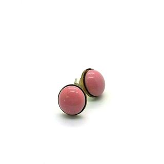 1970s Retro Earrings Stud Button Pink 12mm