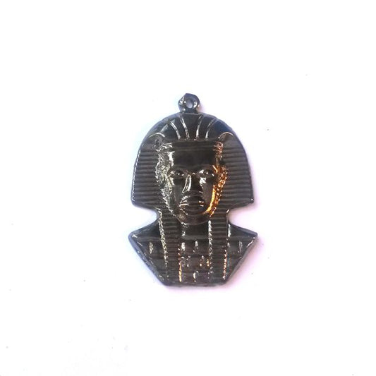 Charm Egyptian Pharaoh  Black Plating Cast Charm 40x25mm