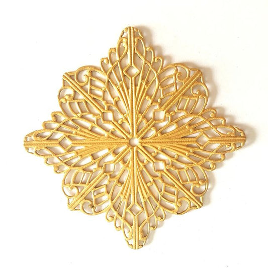 Filigree Brass Stamping Square Diamond Brass 56mm