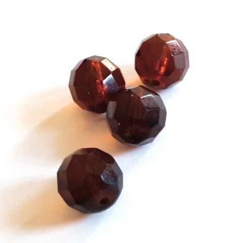 12mm Transparent Dark Topaz Czech Fire Polished Bead