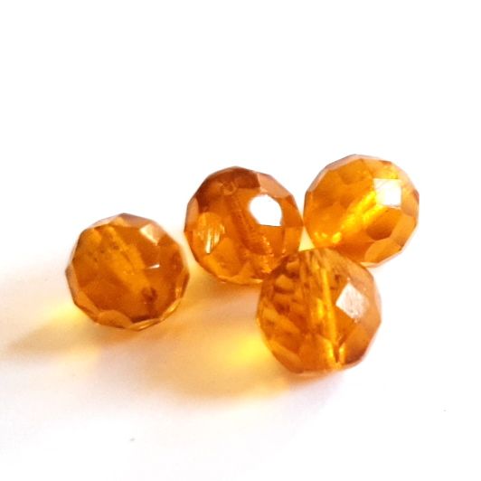 12mm Transparent Topaz Czech Fire Polished Glass Crystal Bead