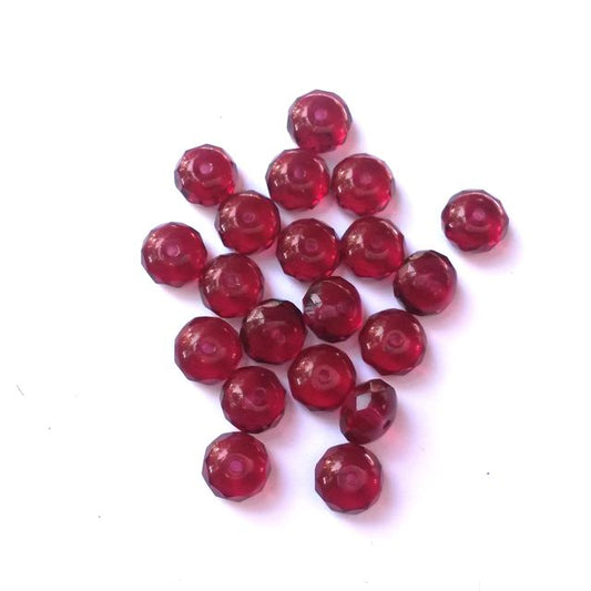 Rondelle Melon 6x9mm Pink Fuschia Czech Fire Polished Bead