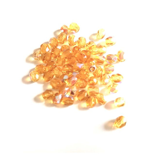 4mm Topaz AB Czech Fire Polished Bead