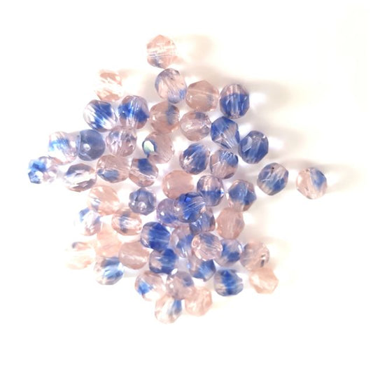 6mm Pink Sapphire Mix Czech Fire Polished Bead