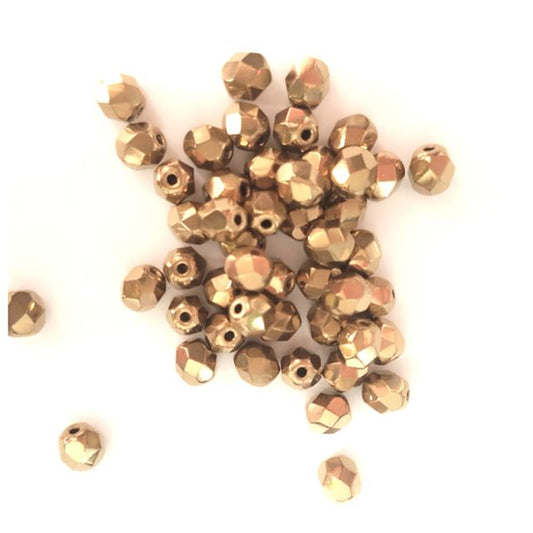 6mm Metallic Bronze Czech Fire Polished Bead