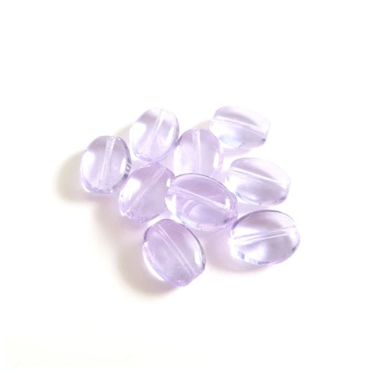 Flat Oval 11x9mm Alexandrite Transparent Czech Glass Bead