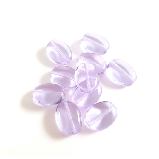 Flat Oval 15x11mm Alexandrite Transparent Czech Glass Bead