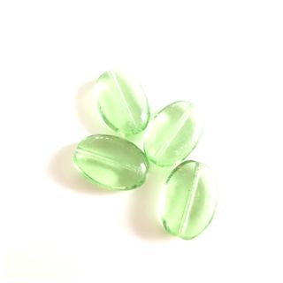 Flat Oval 19x13mm Mint Transparent Czech Glass Bead