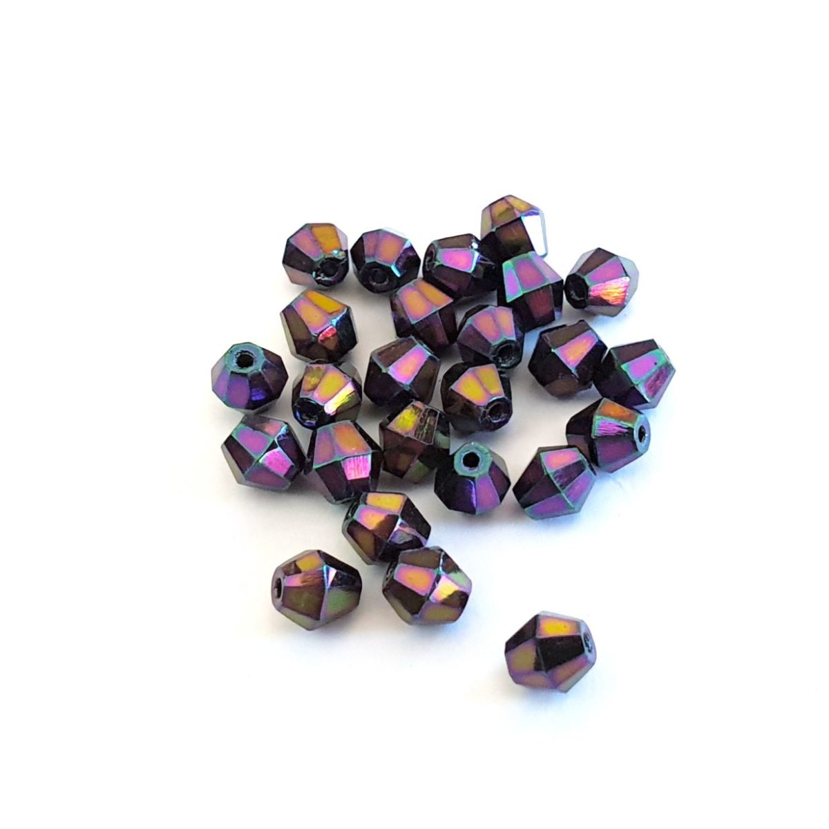 5mm Bicone Purple Iris Czech Fire Polished Bead