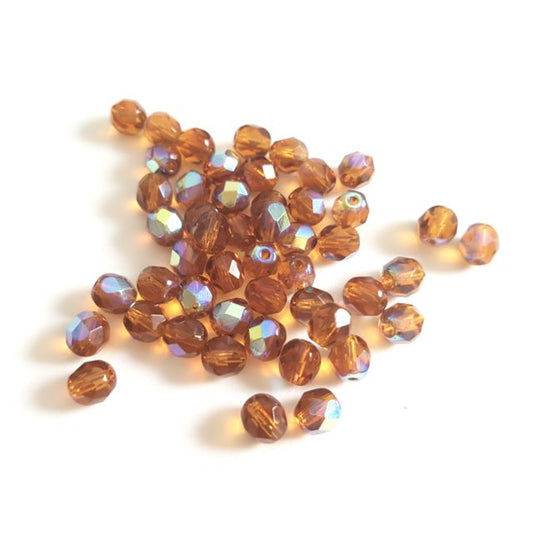 6mm  AB Czech Fire Polished Bead | Pack of 50