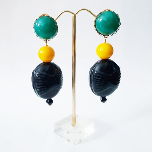 Colour Pops Drop Vintage Lucite Earrings