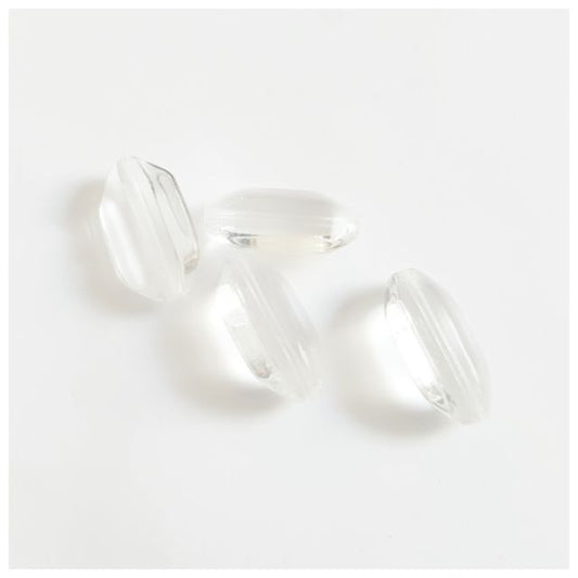 Shield 18x12mm Clear Transparent Czech Glass Bead