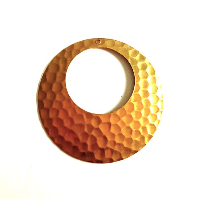 Hammered Brass Stamping Vintage Cresent Circle 40mm