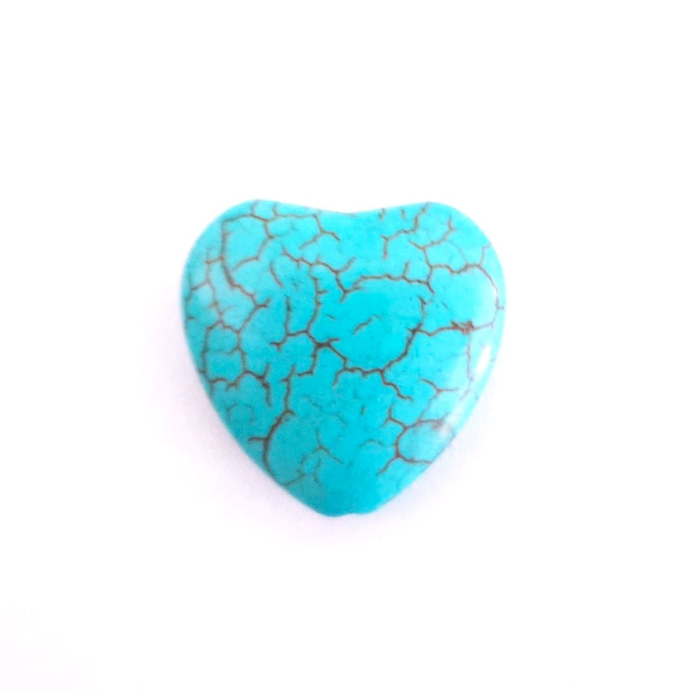 Stone Turquoise Bead Heart 25mm