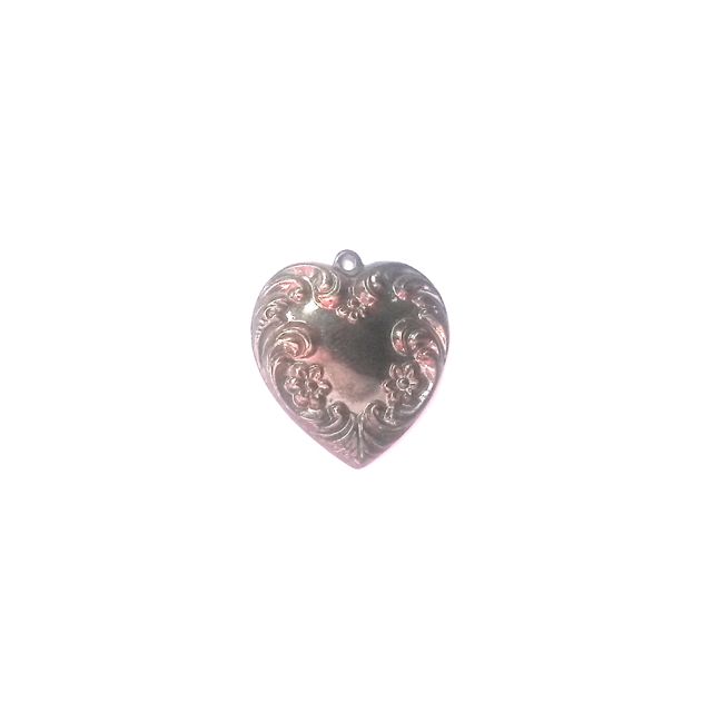 Charm Heart Black Plated 20mm