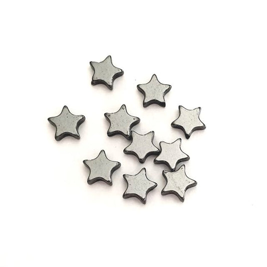 Hematite Stone Star Beads 8mm