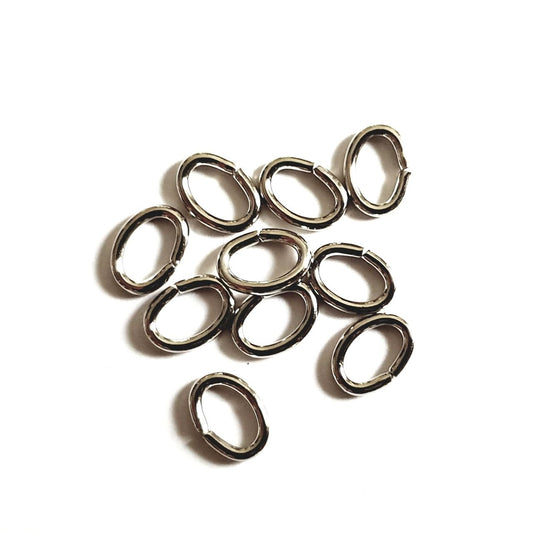 Jump Ring Oval 8x6mm Nickel Colour Thick