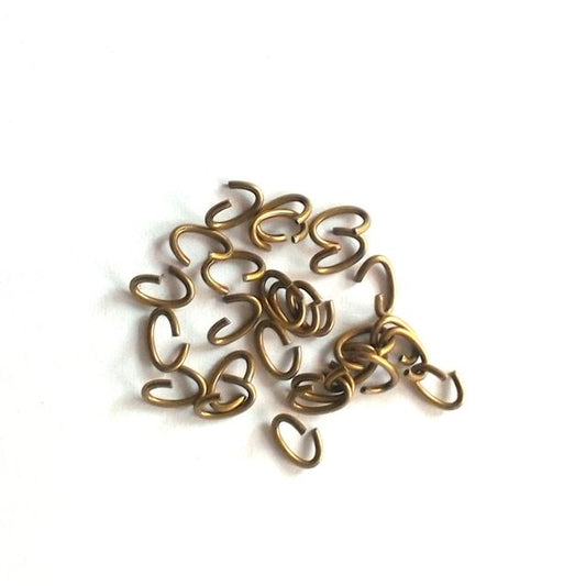 Jump Ring Oval 4x6mm Antique Brass