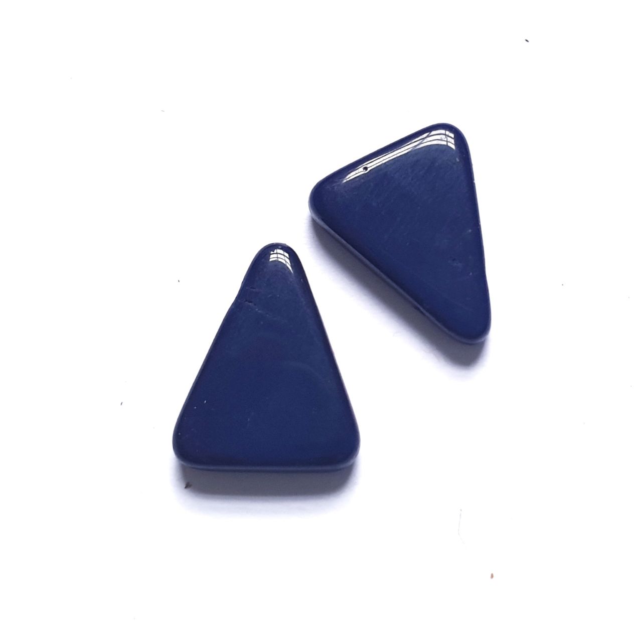 Triangle Navy Blue Czech Deco 18x15mm Czech Glass Bead