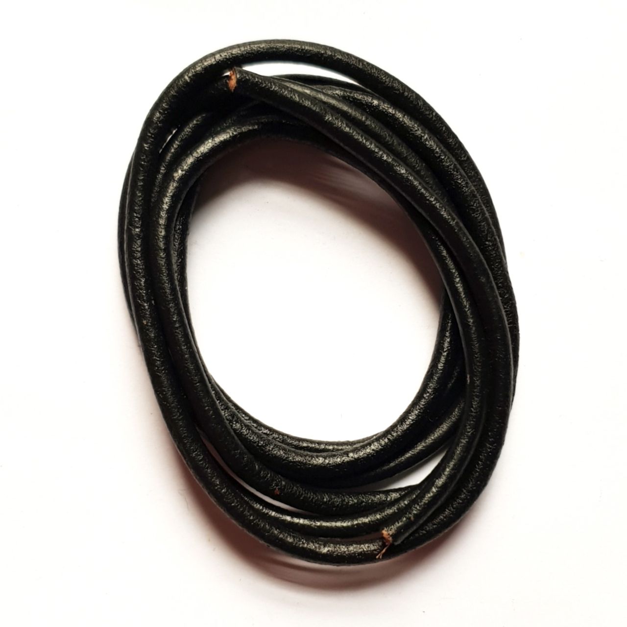 3mm Round Leather Cord Black