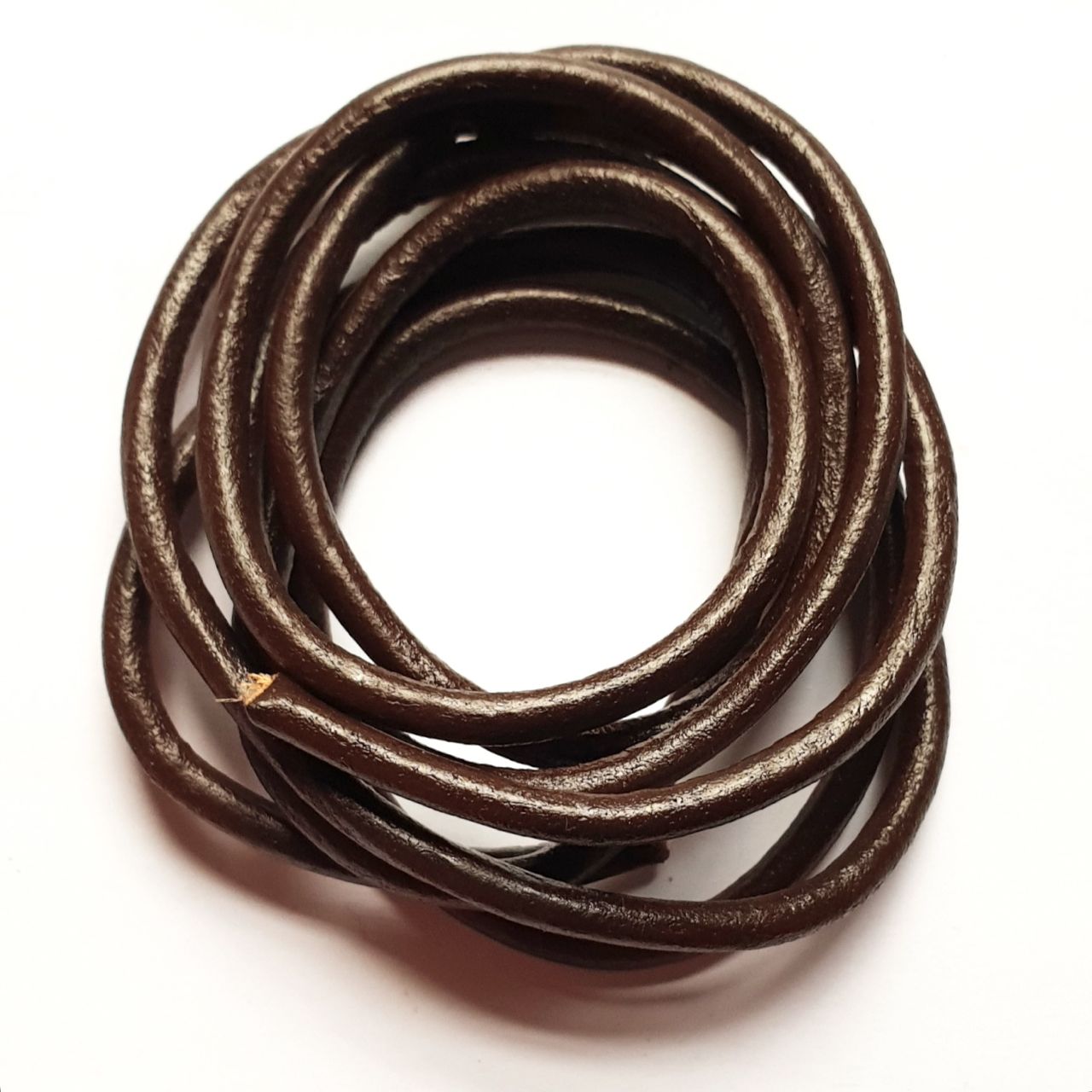 3mm Round Leather Cord Chocolate