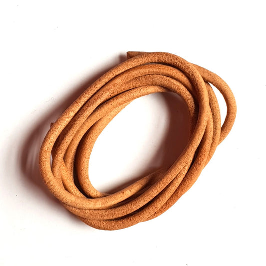 3mm Round Leather Cord Natural
