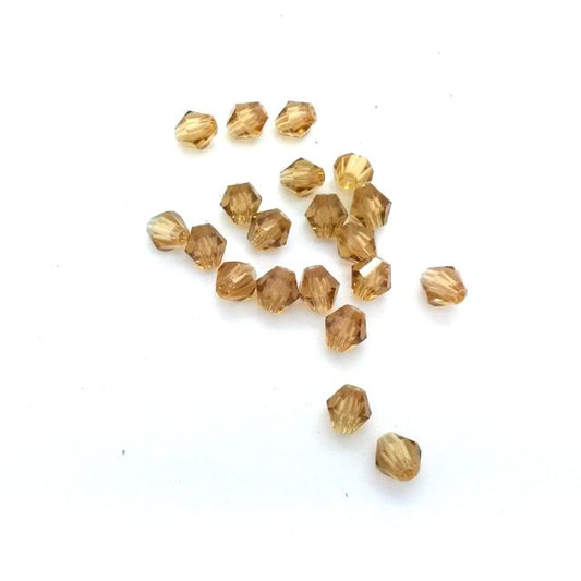Machine Cut Czech Preciosa Crystal Bicone Smoke 4mm | Pack of 25