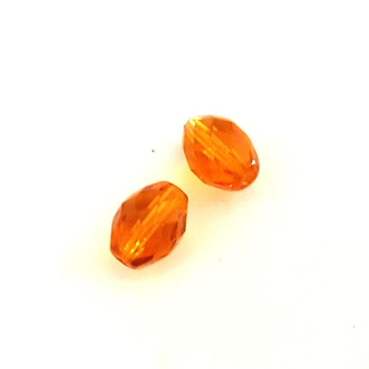 13x10mm Oval Topaz Czech Fire Polished Glass Bead