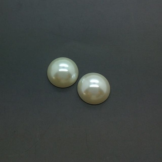 Cabochon Plastic Round Pearl 18mm Ivory Round