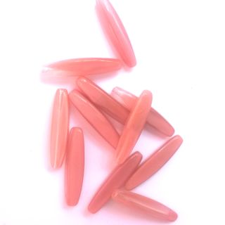 Elongated Oval 28x8mm Vintage Pink Mix Czech Glass Bead