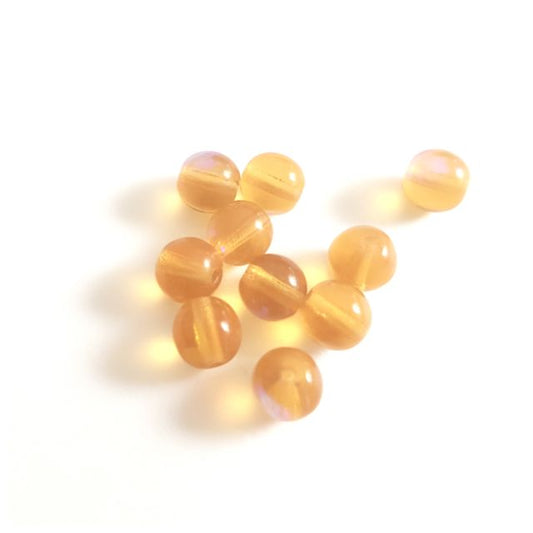 6mm Topaz Round AB Czech Glass Bead | Pack of 50