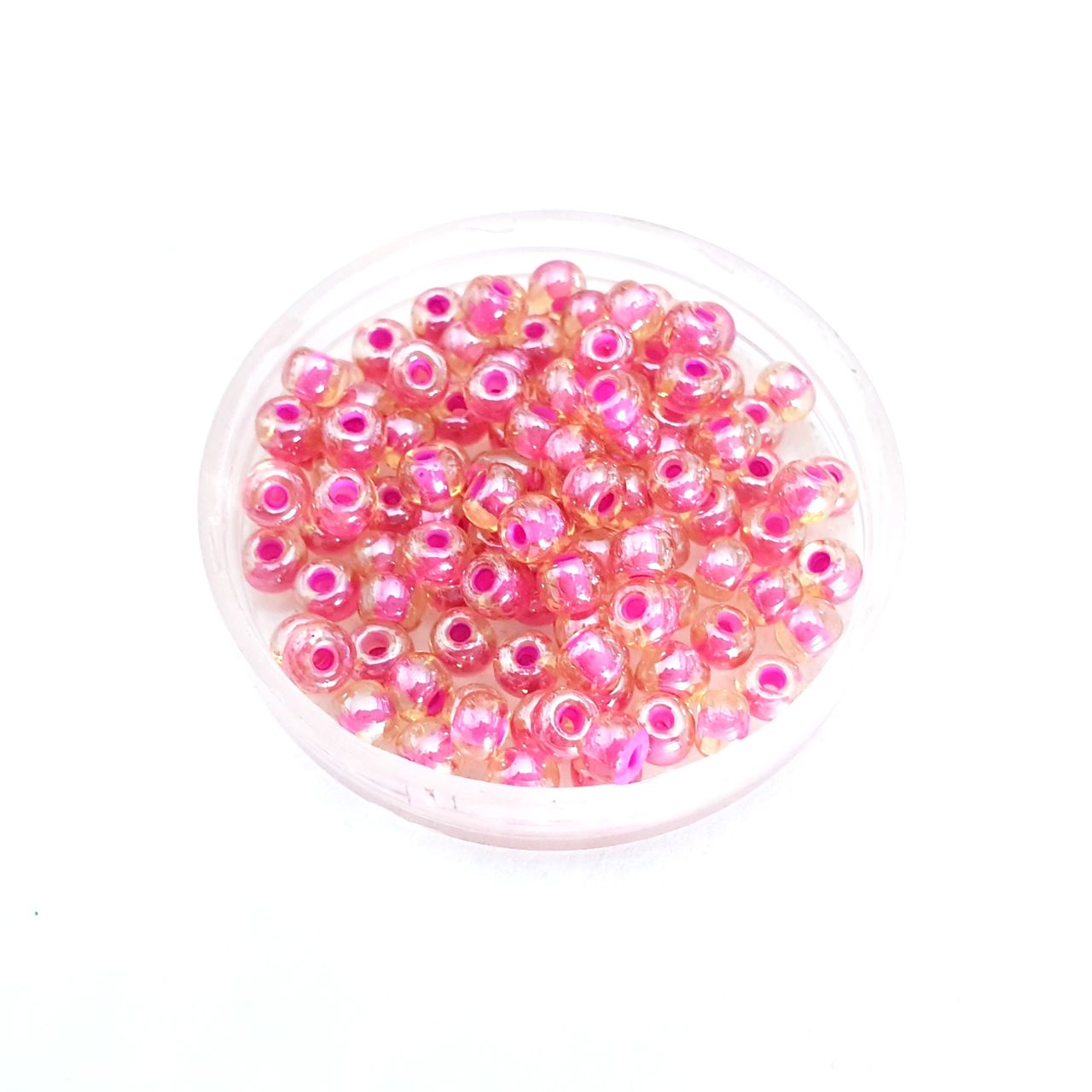 5 0 4.5mm Pink Topaz Two Colour Czech Seed Bead