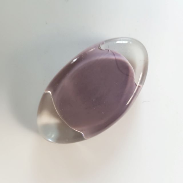 Handmade Glass Sommerso Slab 18x30mm Muted Purple Clear Medium