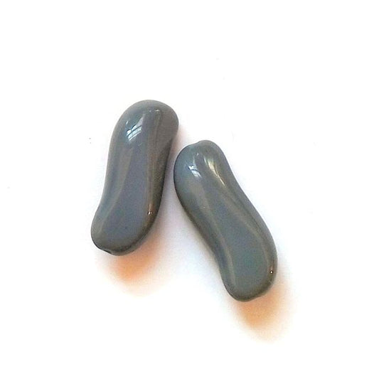 Grey Opaque Squiggle 27x11mm Czech Glass Bead