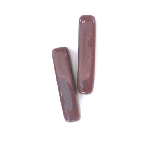 Tube 30x7mm Burgundy Opaque Czech Glass Bead