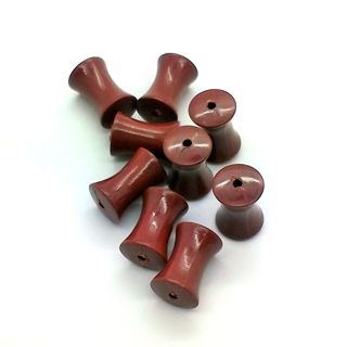 Lucite Bead Rust Dogbone 15x10mm Bead