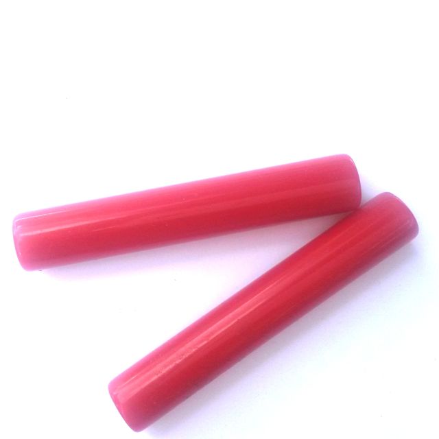 Lucite Bead Red Tube 57x10mm