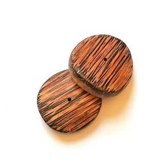 1980s Wooden Bead Natural Disc 30mm
