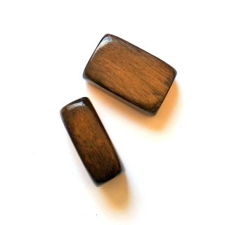 Wooden Bead Natural Flat Rectangle 30x18x10mm